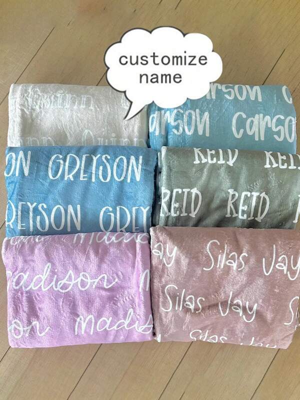 1pc Personalized Customized Blanket Gift, Customizable Name, Perfect Holiday Gift For Classmates, Friends, Family And Loved Ones. Suitable For Napping, Camping, Traveling.